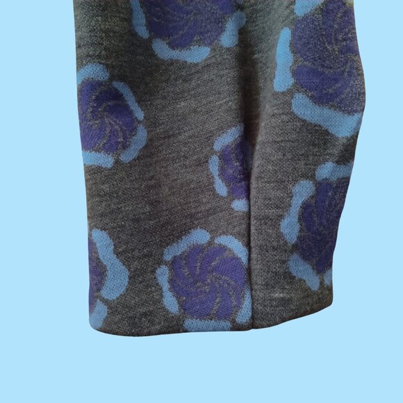 Love Moschino Coat Jacket US 6 Grey Purple Mid Length Big Collar Wool Blend - Picture 6 of 12